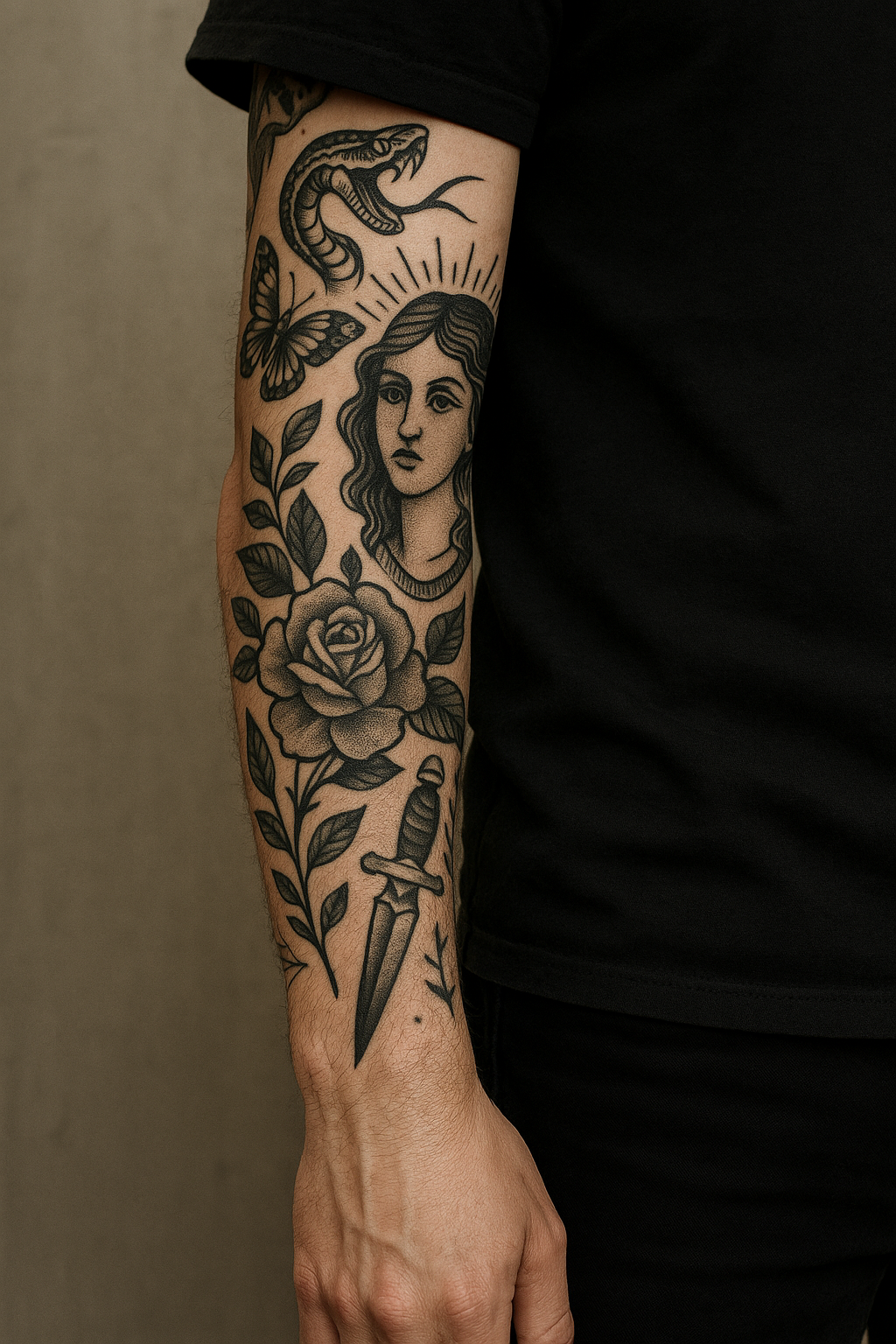 Neo-traditional forearm